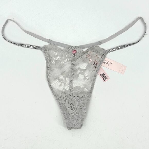 NWT VICTORIA'S SECRET Dream Angels Twinkle Strap Lace V String Panty Size M - Picture 3 of 5